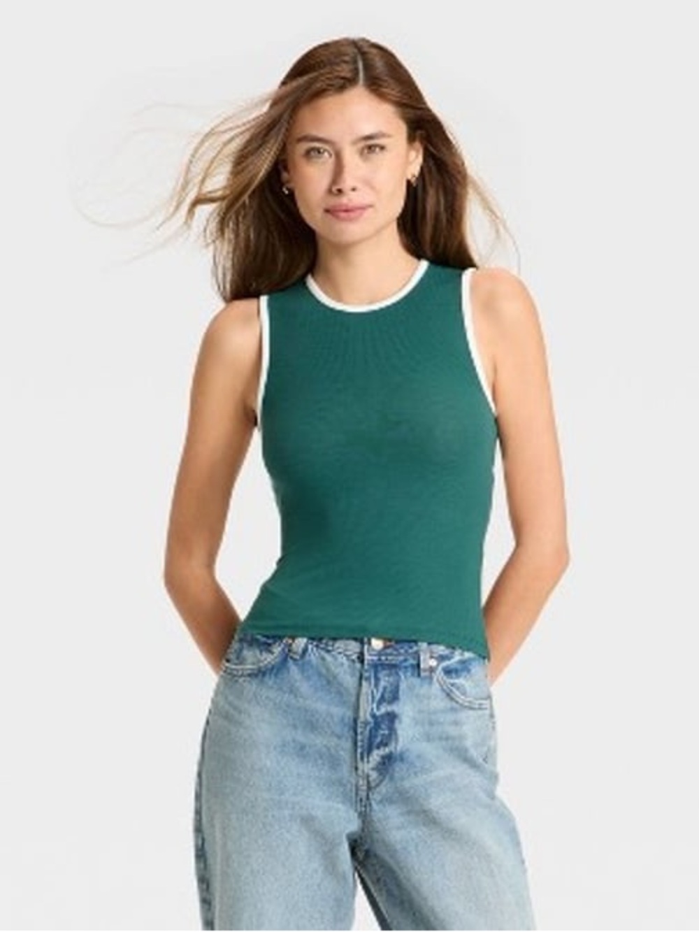 Wild Fable Women's Open Back Ribbed Tank Top - Picture 2 of 10